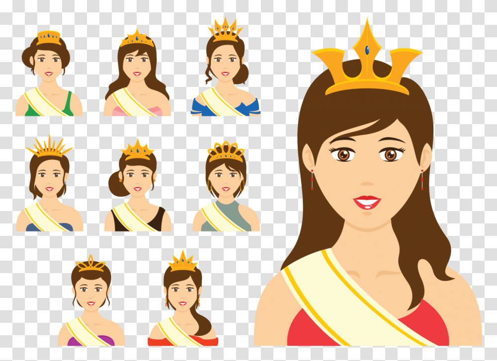 Pageant Queen Vector Vector Image Of Queen, Costume, Person, Human, Crown Transparent Png