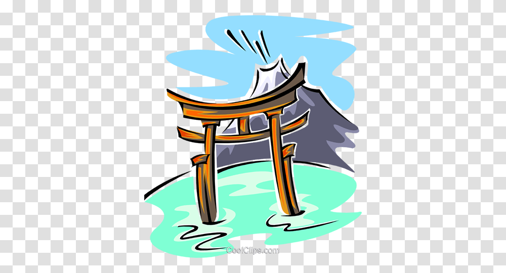 Pagoda Gateway Royalty Free Vector Clip Art Illustration, Torii, Painting Transparent Png