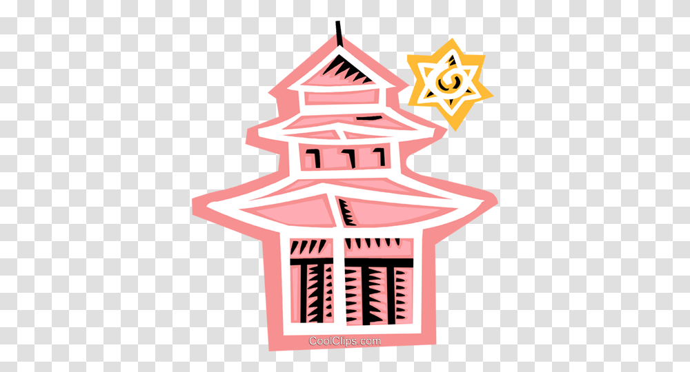 Pagoda Temple Royalty Free Vector Clip Art Illustration, Star Symbol, Label, Poster Transparent Png