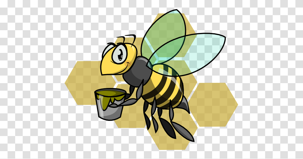 Pail Of Honey Clip Art Is, Honey Bee, Insect, Invertebrate, Animal Transparent Png