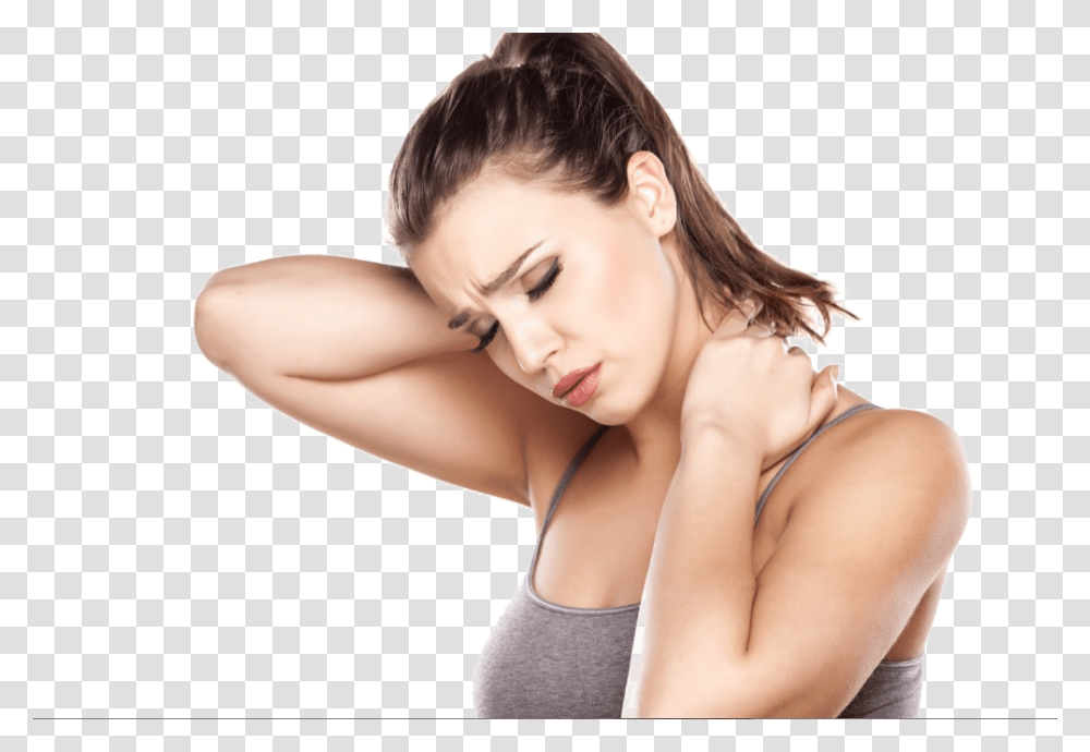 Pain In The Neck Photo Long Does Whiplash Last, Person, Arm, Female Transparent Png
