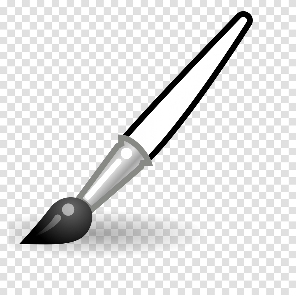 Paint Brush Clipart Black And White, Tool, Shovel, Toothbrush, Cutlery Transparent Png