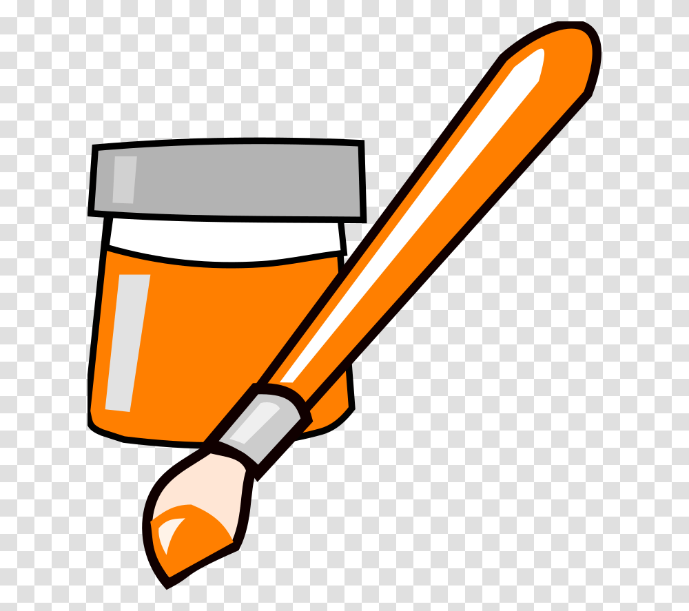 Paint Brush Svg Clip Arts Paint Brush With Orange Paint Clip Art, Axe, Tool, Team Sport, Sports Transparent Png