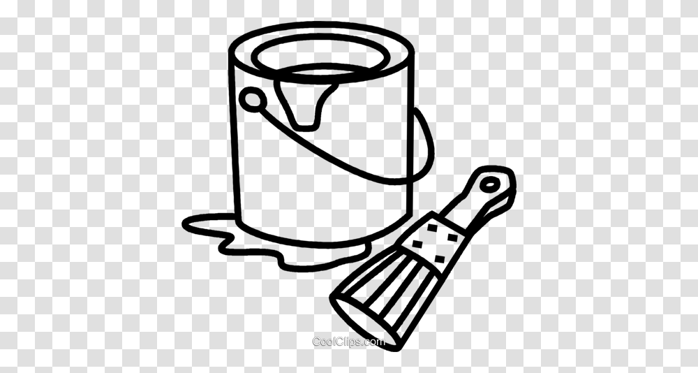 Paint Can And Brush Royalty Free Vector Clip Art Illustration, Bucket, Cylinder Transparent Png