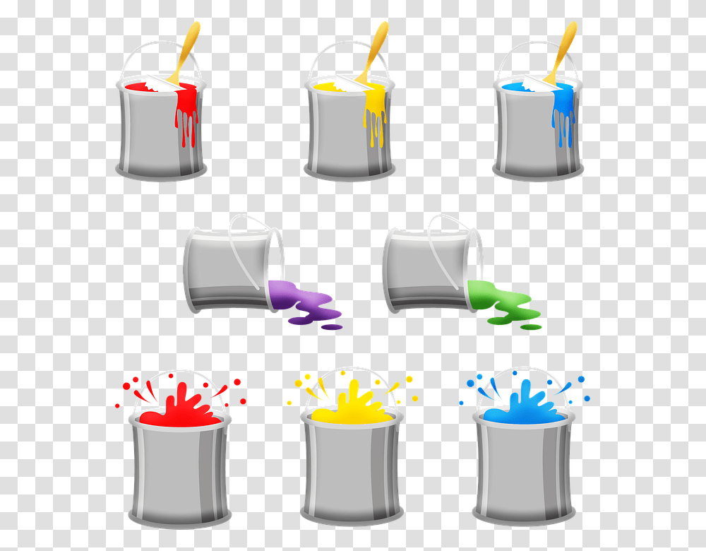 Paint Cans Paint House Paint Spilled Paint Colorful Lata De Tinta, Milk Can, Pot, Trash Can Transparent Png