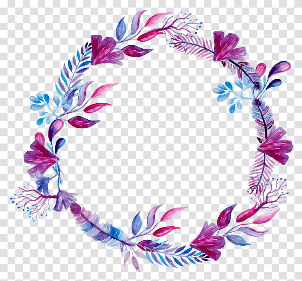 Paint Clipart Purple Watercolor Wreath Ink Paint Watercolor Wreath Clipart, Floral Design, Pattern, Graphics, Flower Transparent Png