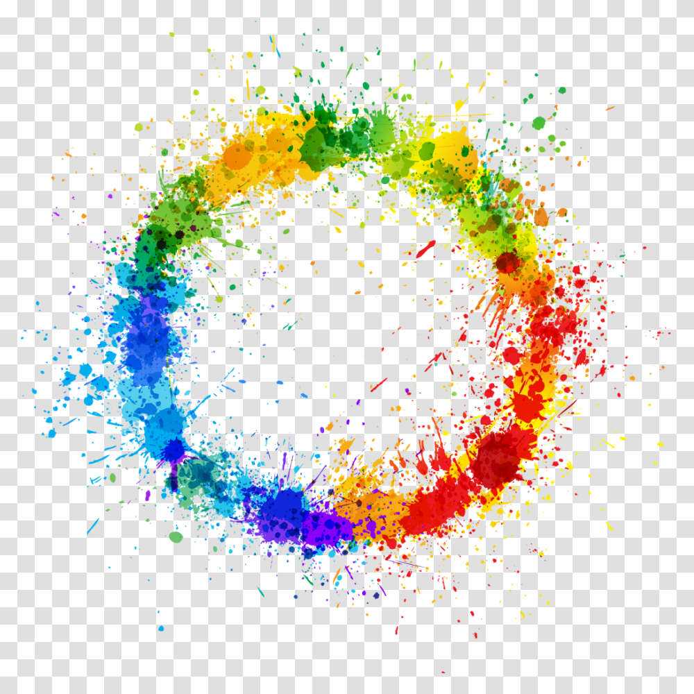 Paint Paintsplatter Paintsplash Circle Ftestickers Color Splash Vector, Ornament, Pattern, Fractal, Purple Transparent Png