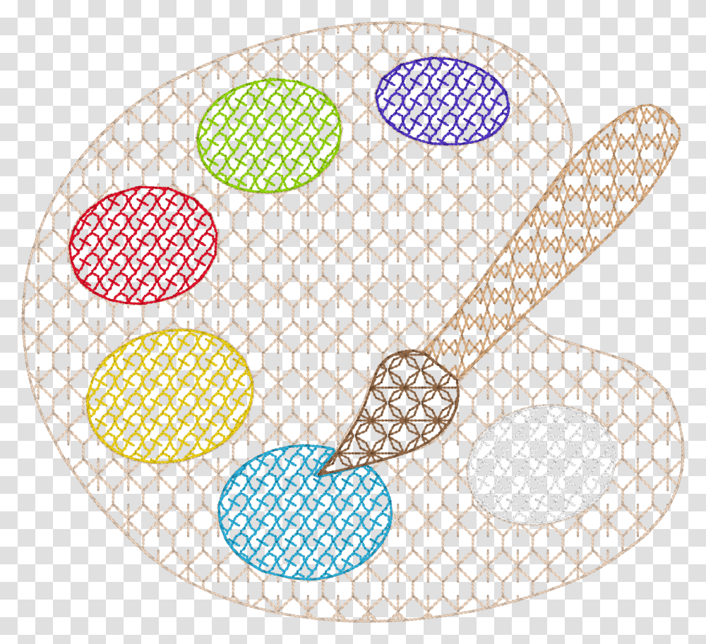 Paint Pallet Motif Quick StitchTitle Circle, Rug, Pattern, Hole, Label Transparent Png
