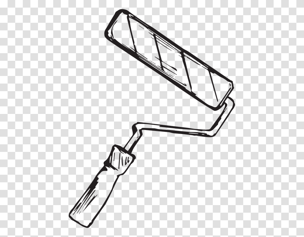 Paint Roller Color Tool Brush White Black And White Paint Roller, Bow, Shopping Cart, Handrail Transparent Png