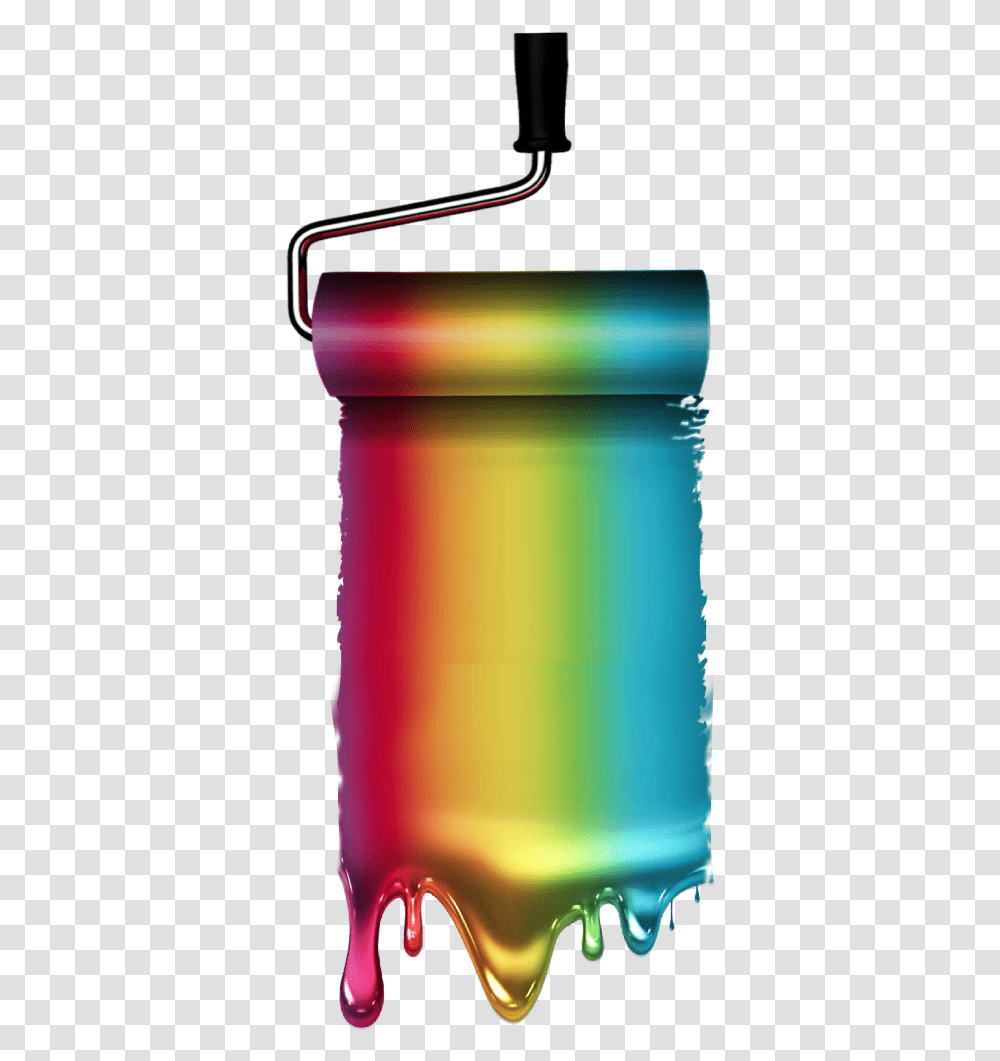 Paint Roller Metallic Art Artist Rainbow Illustration, Mobile Phone, Electronics, Cell Phone, Cylinder Transparent Png