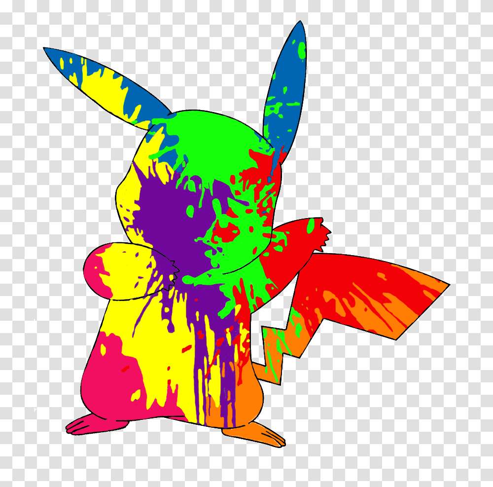 Paint Splatter Pikachu By Backapple Trippy Pikachu, Light Transparent Png