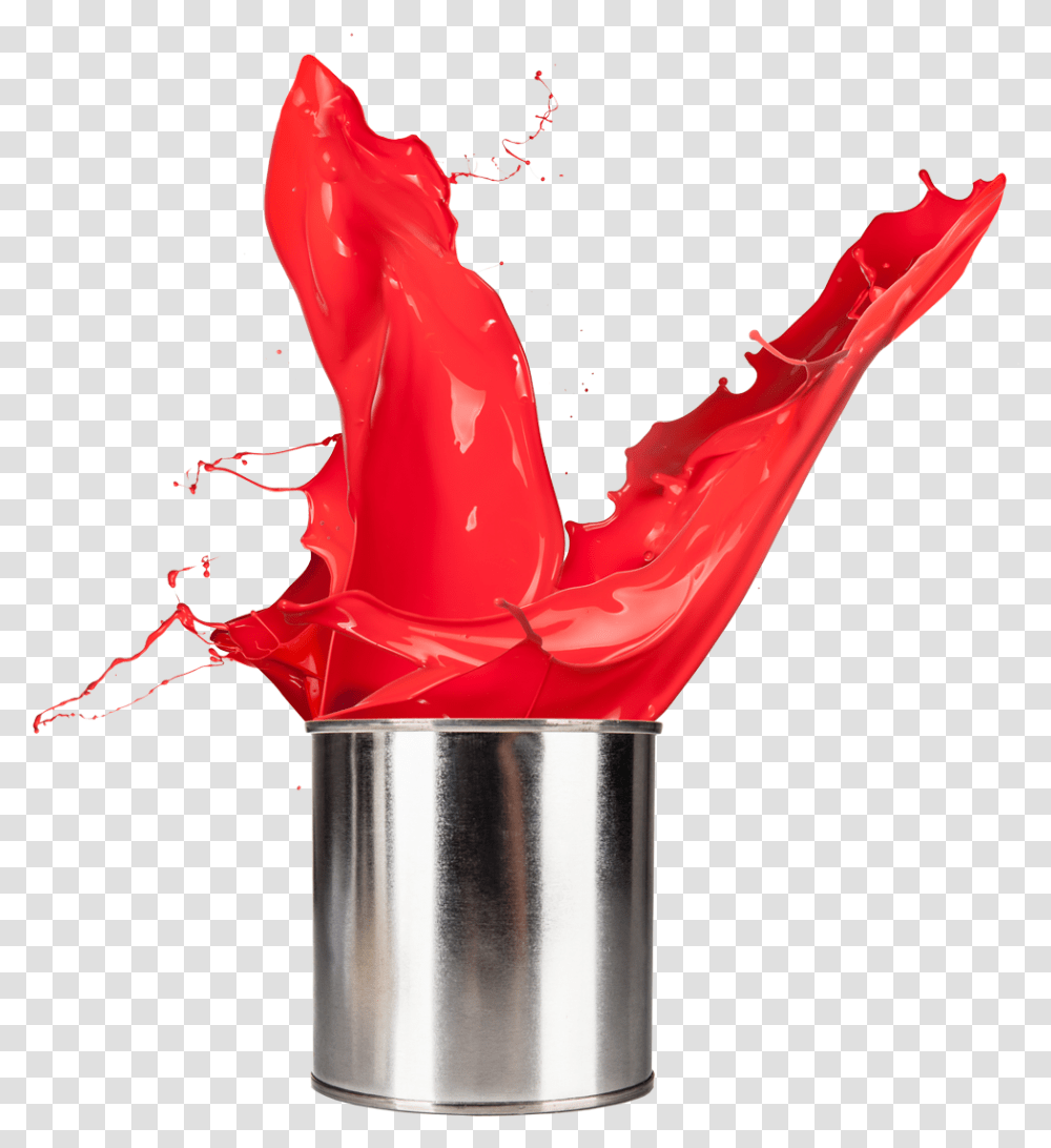 Paint Splatter Red Paint Bucket, Tin, Can, Petal, Flower Transparent Png