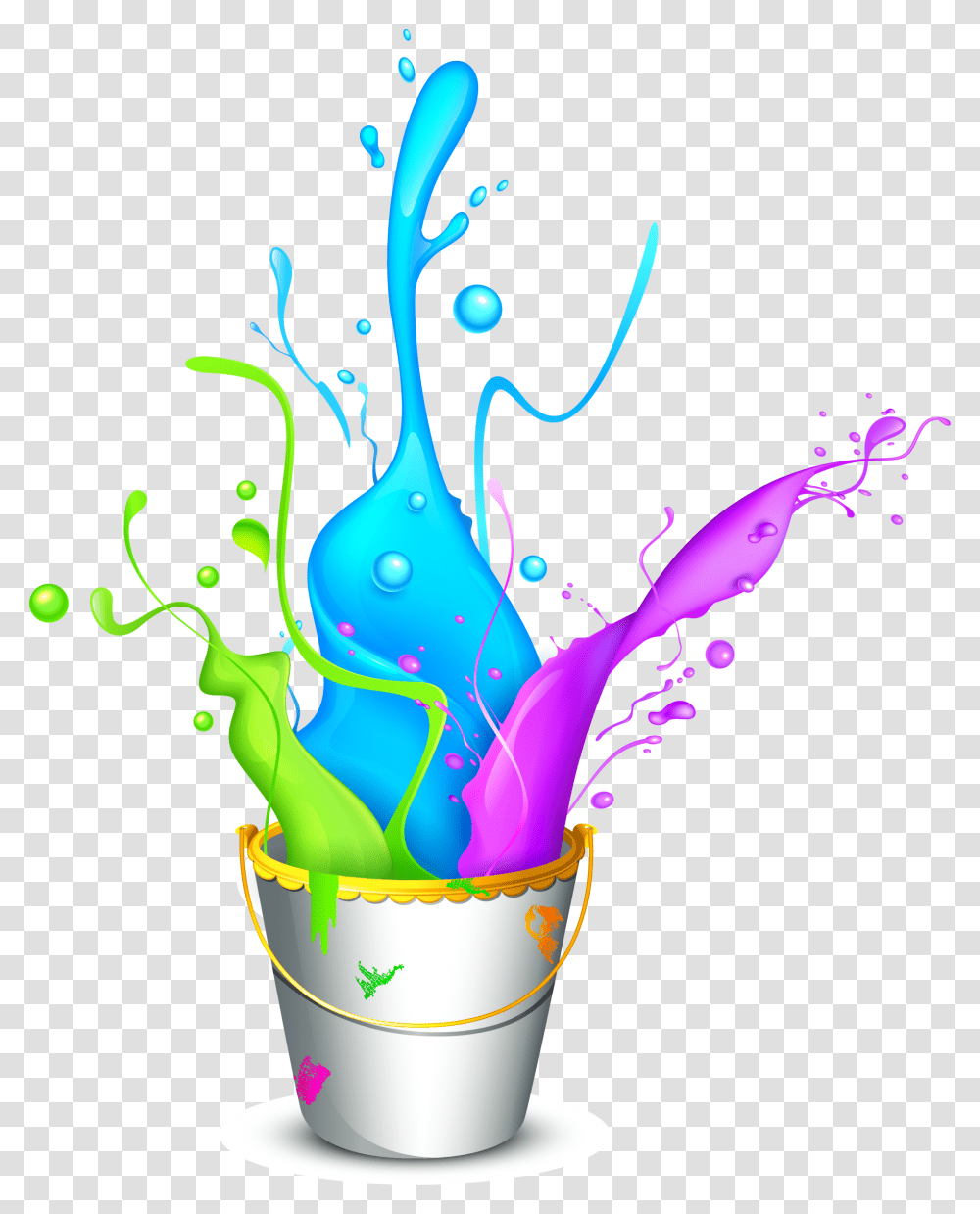 Paint Wallpaper Bucket Colorful Holi Free Frame Clipart Happy Holi Transparent Png