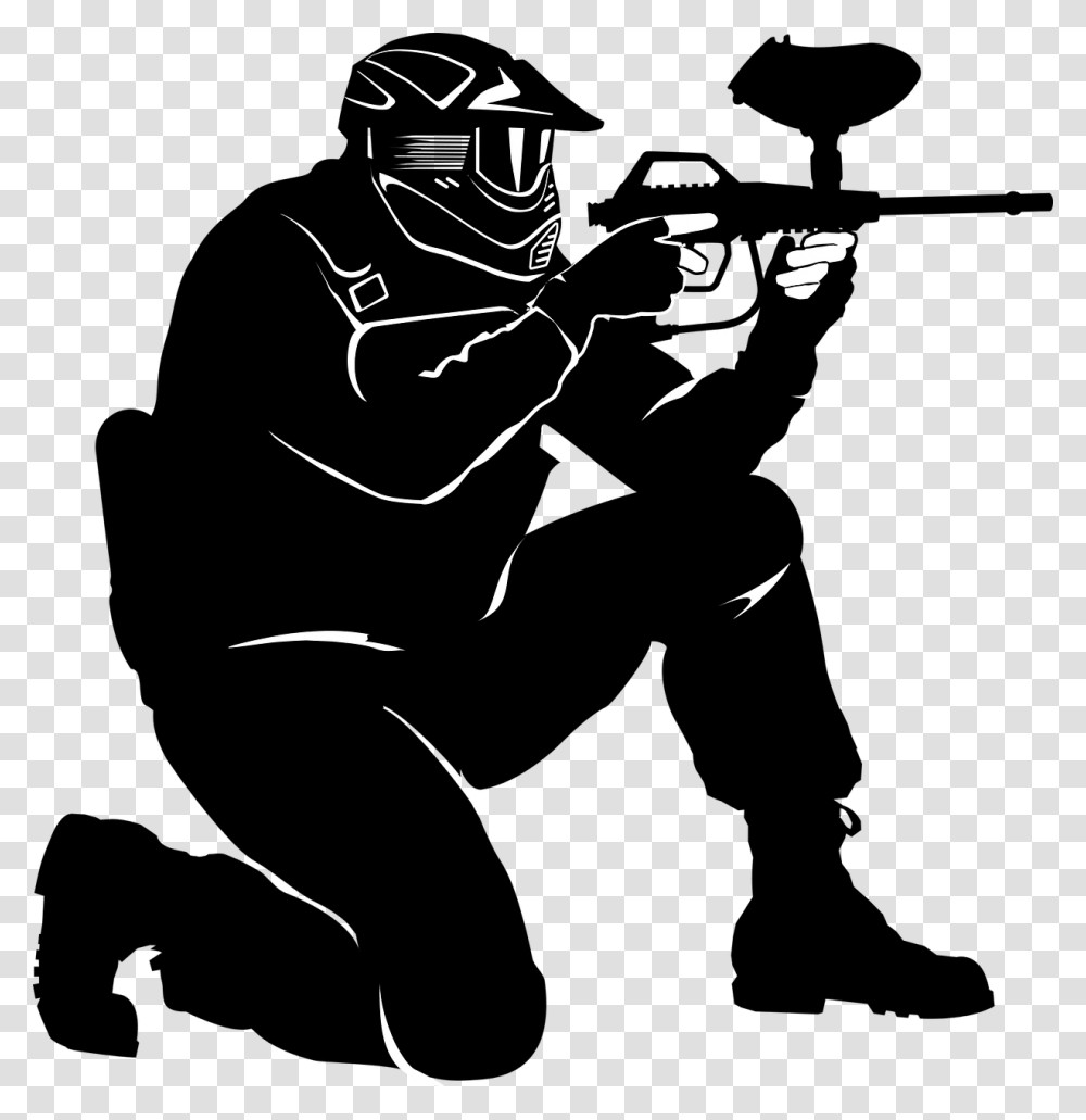 Paintball Guns Shooting Sport Game Birthday Paintball Clipart, Ninja, Stencil, Silhouette, Knight Transparent Png