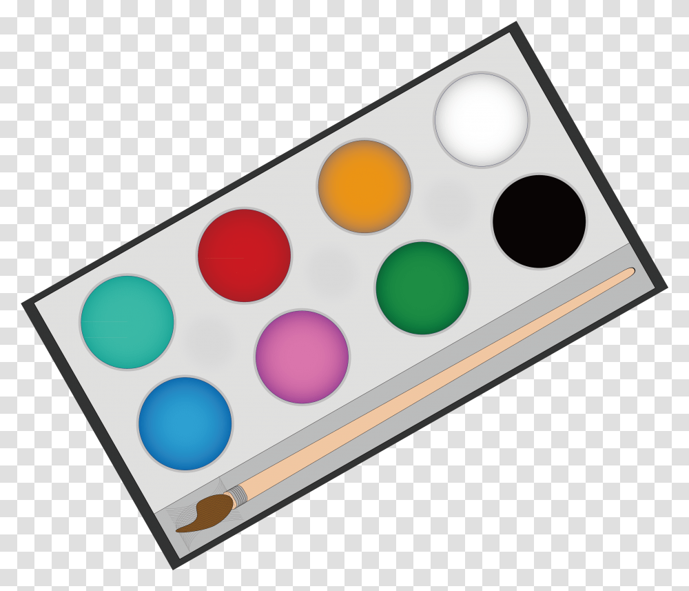Paintbrush Clipart Painting Material Watercolor Paint Palette Clipart, Paint Container Transparent Png