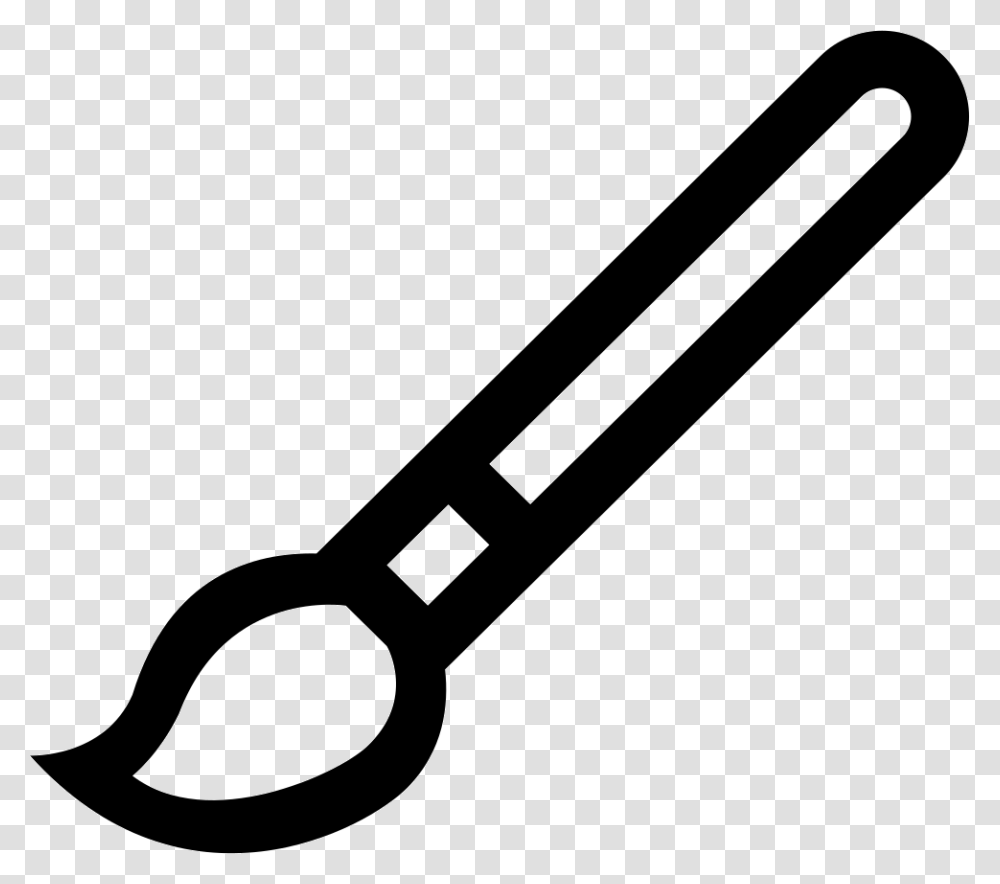 Paintbrush Outline Comments Paint Brush Icon Outline, Scissors, Blade, Weapon, Weaponry Transparent Png