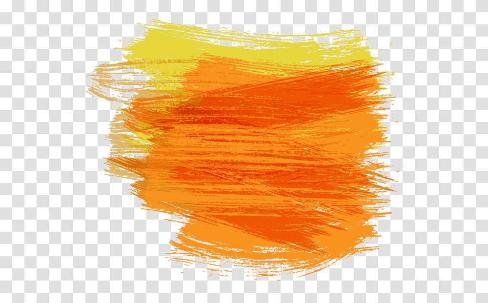 Paintbrush Watercolor Painting Pincelada Orange And Yellow Color Mix, Canvas, Modern Art Transparent Png