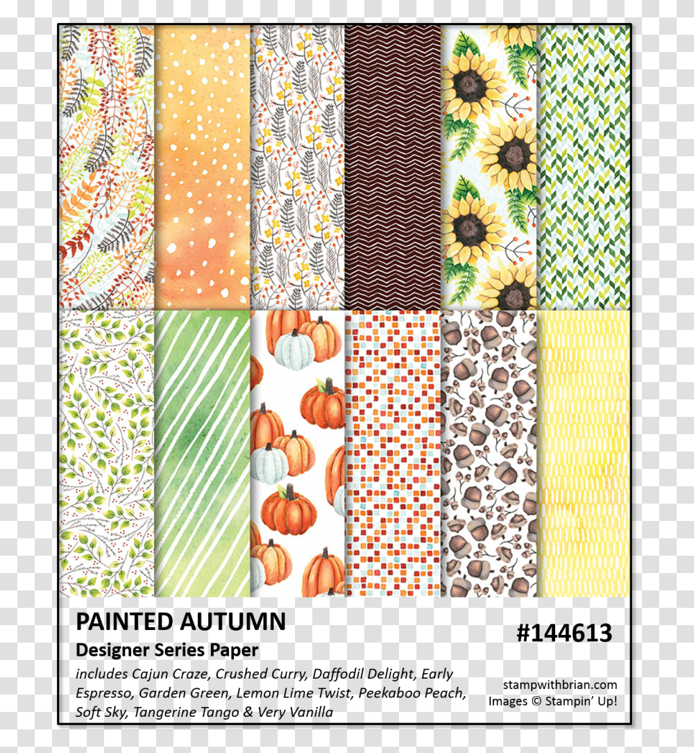 Painted Autumn Stampin Rubber Stamping, Tie, Quilt, Pattern, Patchwork Transparent Png
