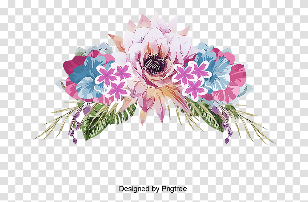 Painted Flowers Aesthetic Flower Backgrounds Painting, Floral Design, Pattern Transparent Png