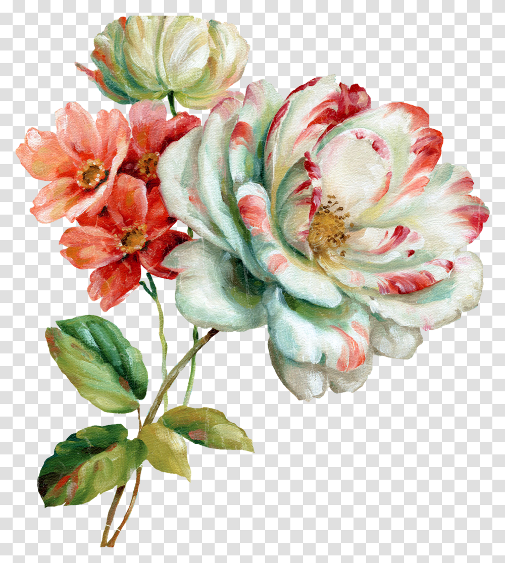 Painted Flowers Picture Paint Flower With, Plant, Blossom, Rose, Flower Arrangement Transparent Png