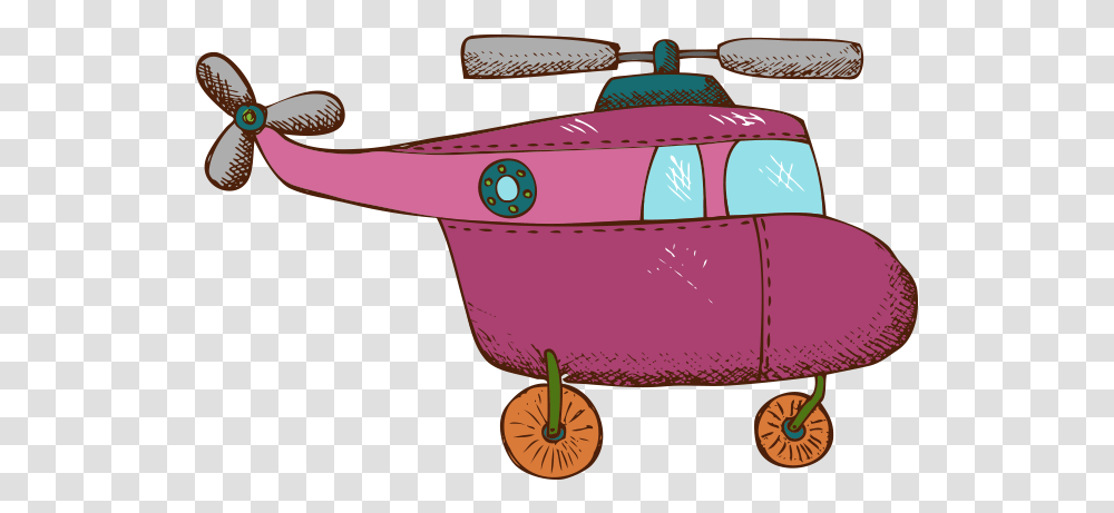 Painted Helicopter Airplane Aircraft Red Free Helicoptero Rosa, Tub, Plant, Skateboard, Basket Transparent Png