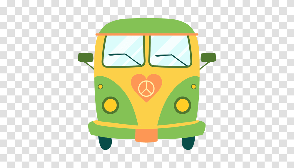 Painted Hippie Bus Element, Vehicle, Transportation, Van, Minibus Transparent Png