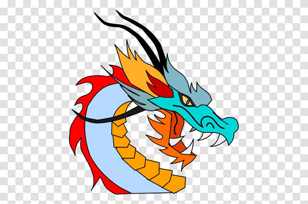 Painted Multi Colored Chinese Dragon On A Black Background Chinese Dragon Clipart Transparent Png
