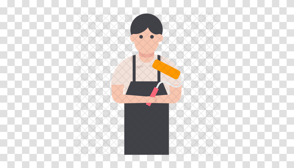 Painter Character Icon Cartoon, Chef, Kneeling, Toy Transparent Png