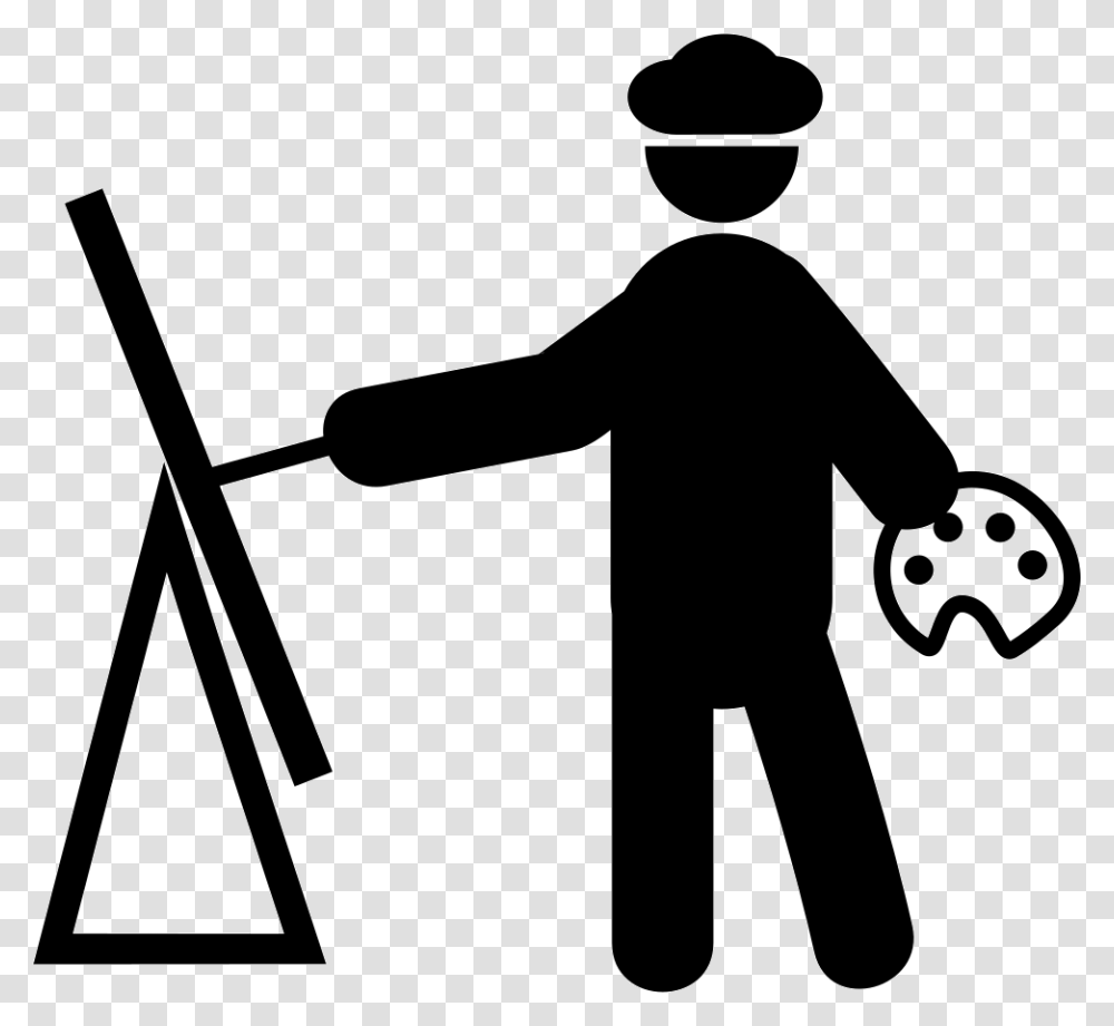Painter Painting Comments Painting Icon, Silhouette, Person, Human, Stencil Transparent Png