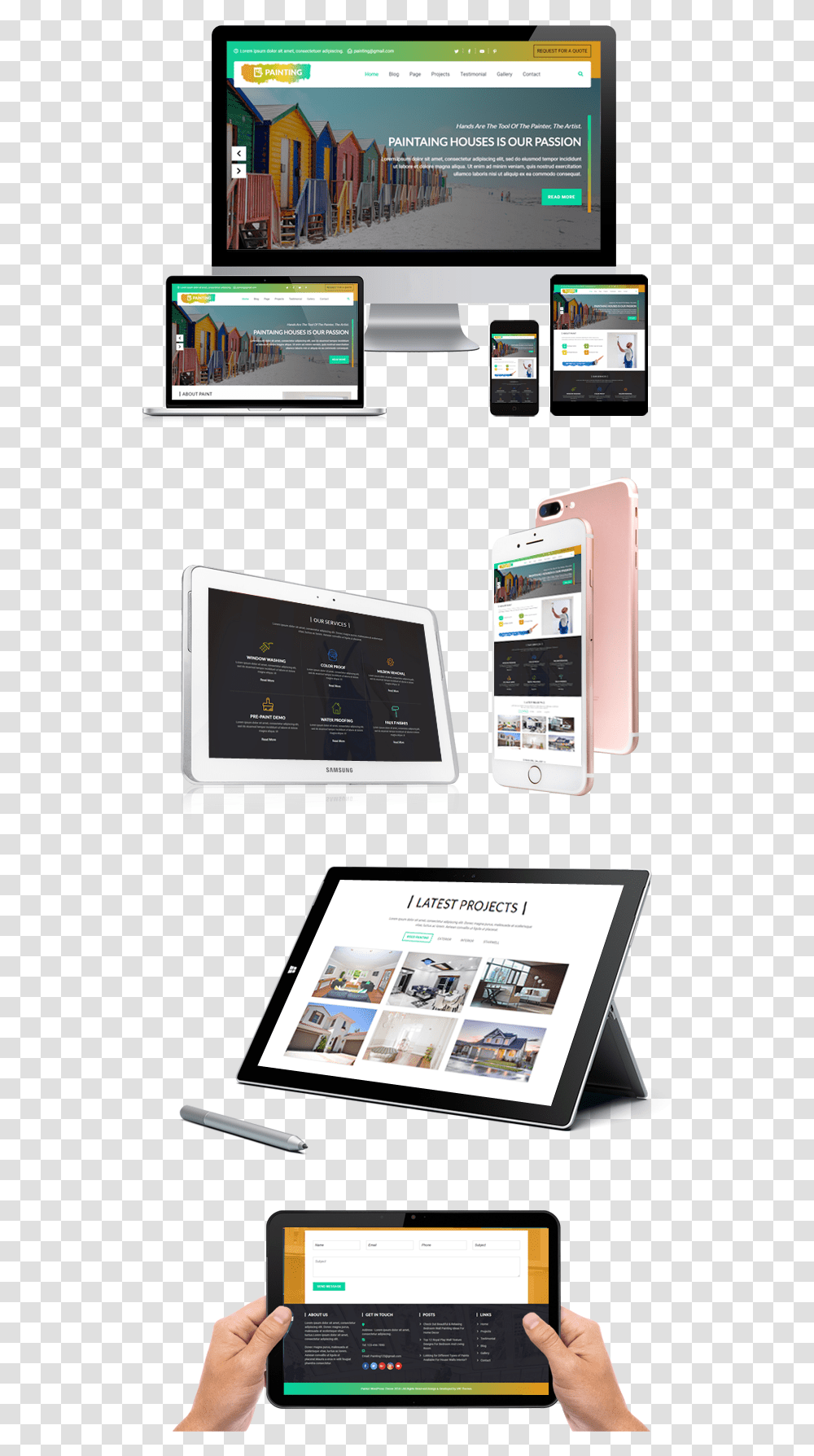 Painter Wordpress Theme Responsive Wordpress, Mobile Phone, Electronics, Cell Phone, Computer Transparent Png