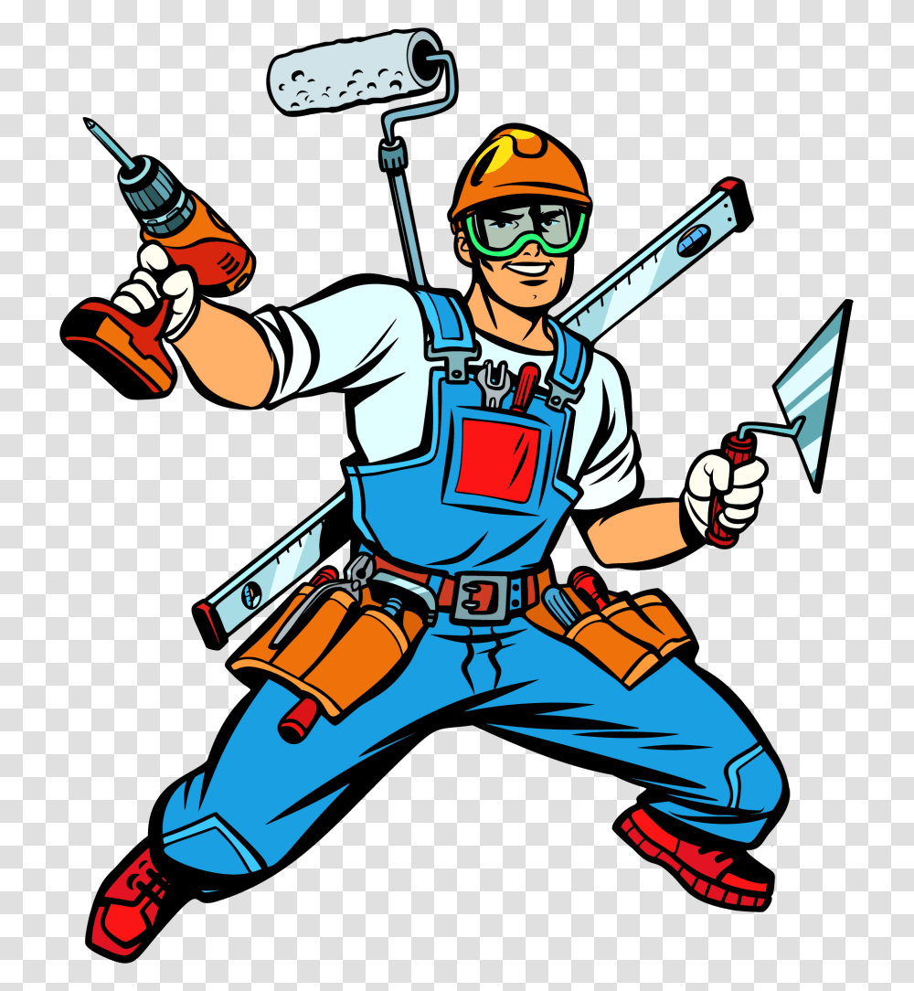 Painting And Handyman Logo, Person, Human, Helmet Transparent Png