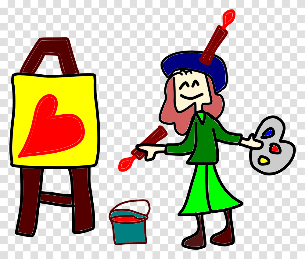 Painting Clipart Cartoon Person Hobbies Flashcards En Ingles, Human, Performer, Elf, Juggling Transparent Png