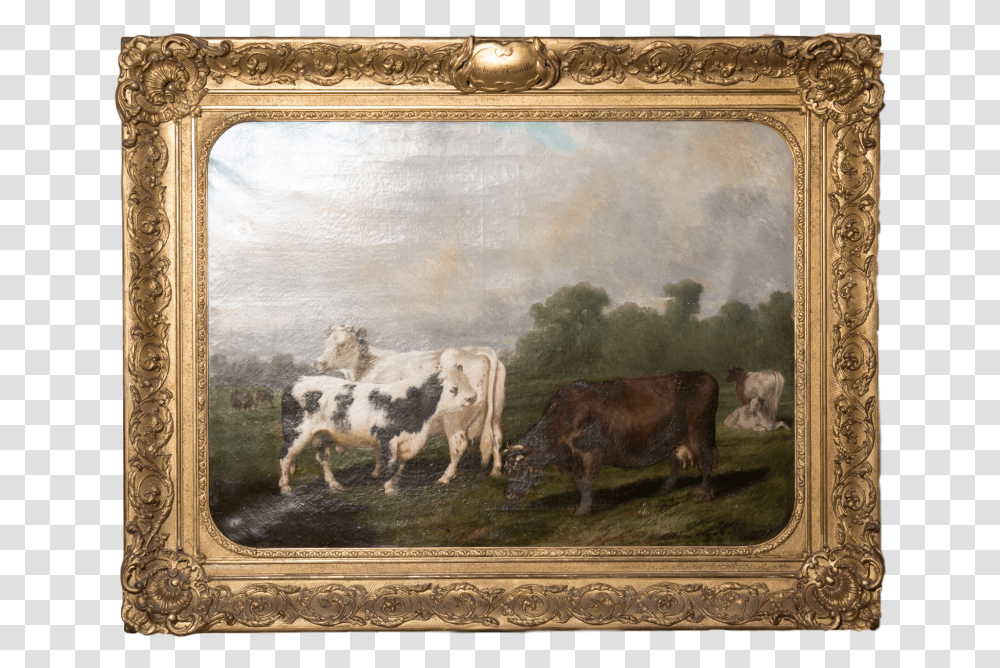 Painting, Cow, Cattle, Mammal, Animal Transparent Png