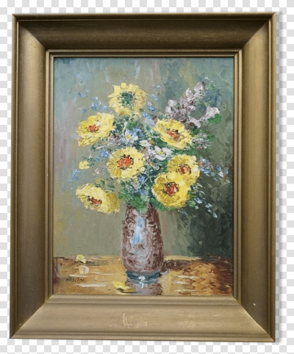 Painting Flowers In A Vase Selency Picture Frame, Art, Plant, Blossom, Floral Design Transparent Png