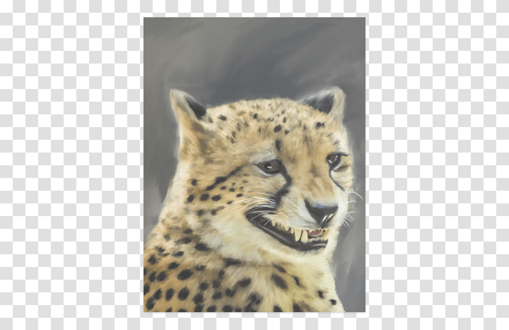Painting Grinning Cheetah Portrait Poster 18 X24 Cheetah, Wildlife, Mammal, Animal, Panther Transparent Png