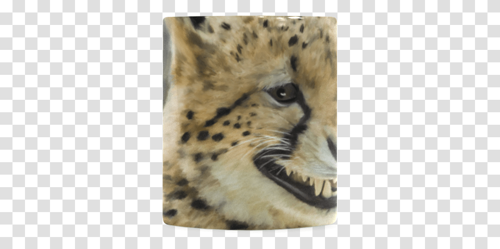 Painting Grinning Cheetah Portrait White Mug Cheetah, Wildlife, Mammal, Animal, Panther Transparent Png