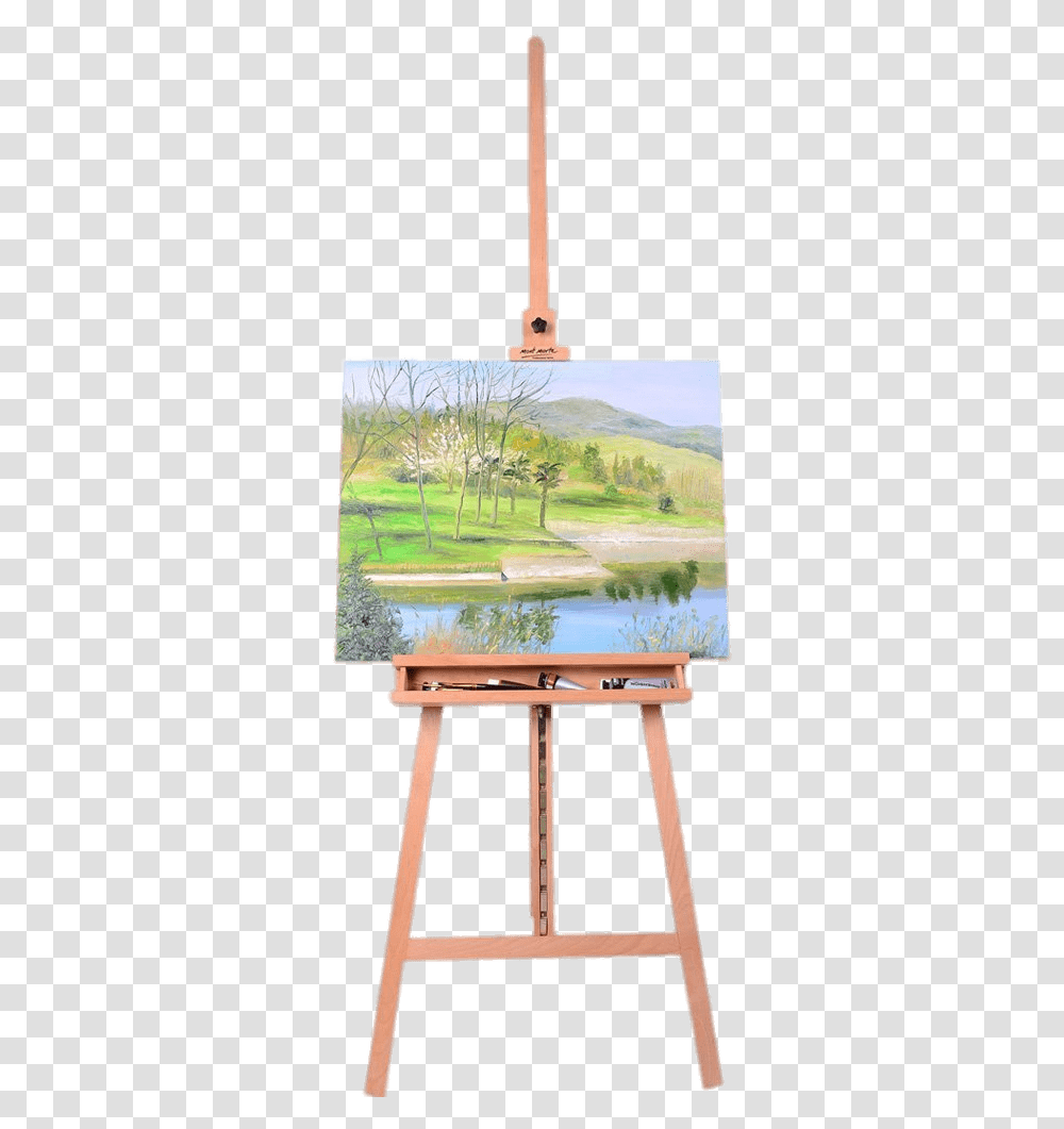 Painting On Easel Easel With Painting, Canvas, Monitor, Screen, Electronics Transparent Png