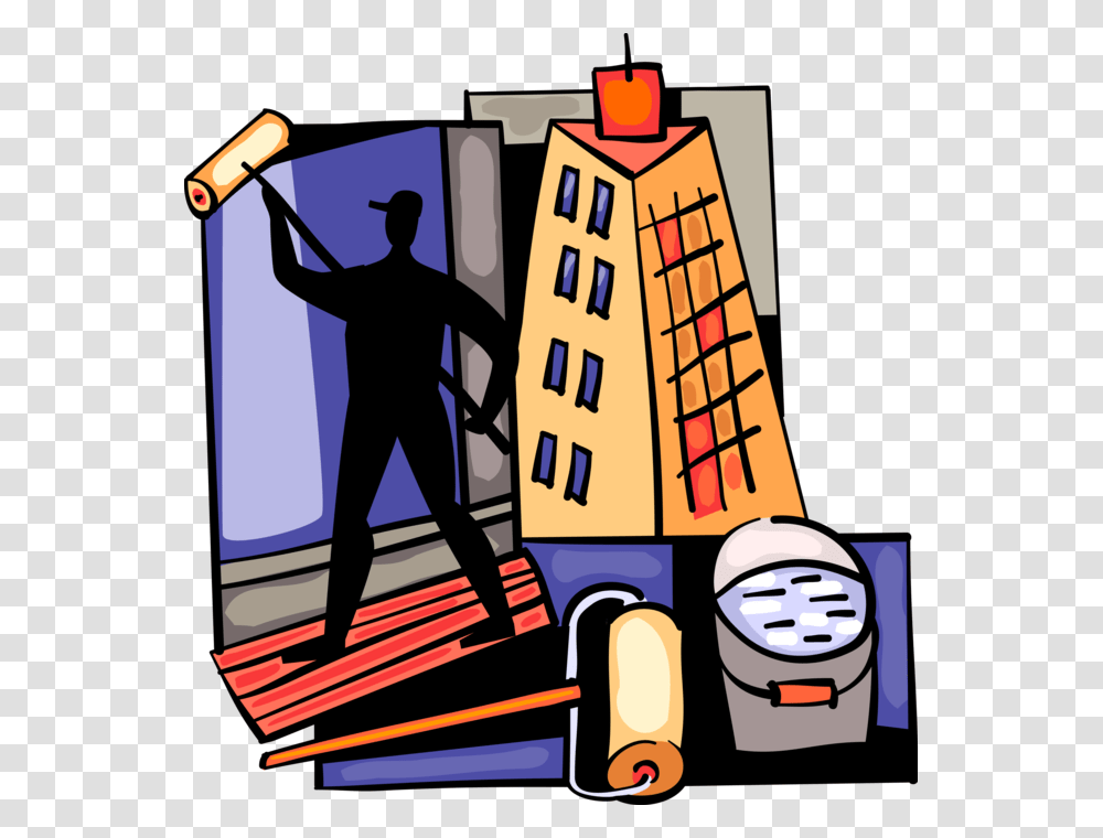 Paints With Paint Roller Renovation Of Painting, Person, Human, Poster Transparent Png