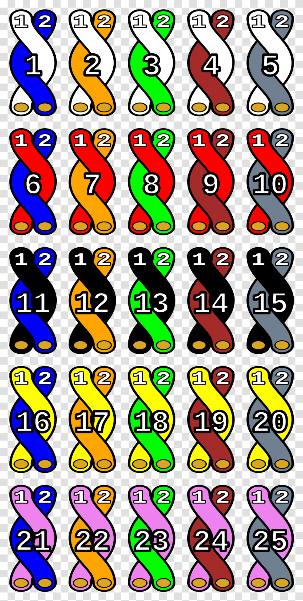 Pair Color Code, Number, Alphabet Transparent Png