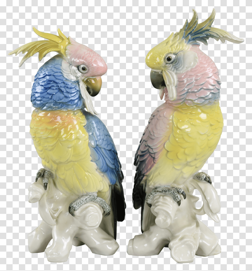 Pair Karl Ens Vintage Porcelain Cockatoos 1919 1945 Karl Ens Birds Transparent Png