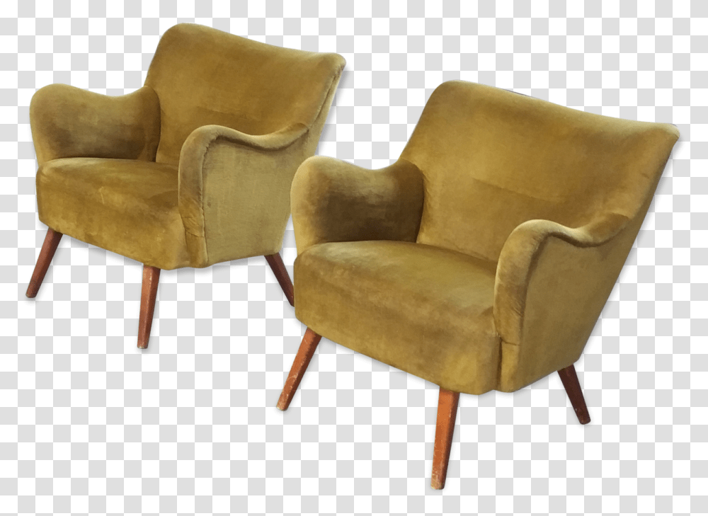 Pair Of Chairs 50s 60s Design Original Italian Goldquot Club Chair, Furniture, Armchair Transparent Png