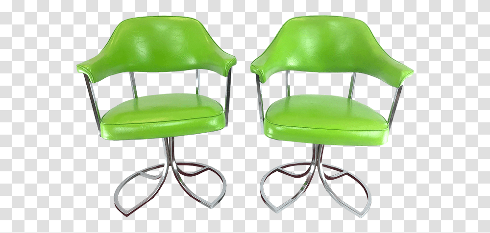 Pair Of Lime Green Vintage Swivel Chairs Office Chair, Furniture, Armchair, Lamp Transparent Png