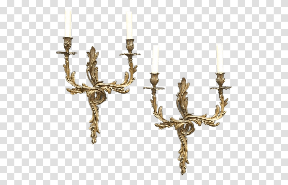 Pair Of Louis Xv Style French Bronze Sconces, Lamp, Cross, Chandelier Transparent Png