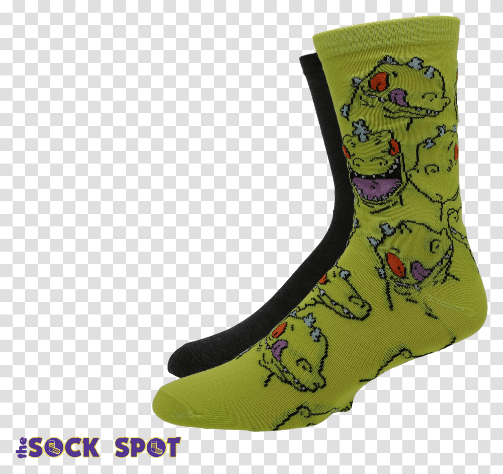 Pair Pack Nickelodeon Rugrats Reptar Socks Sock, Apparel, Footwear, Shoe Transparent Png