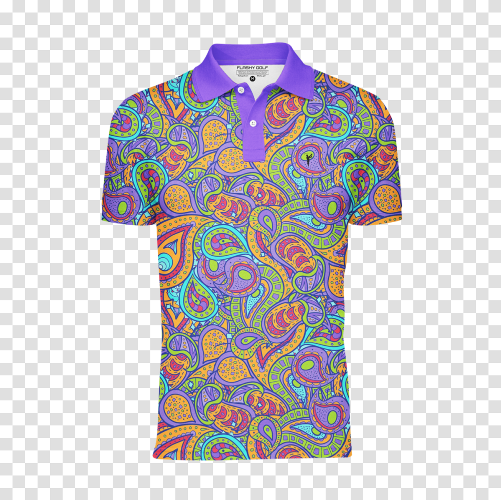 Paisley Mens Golf Shirt Flashy Golf, Apparel, Pattern, Dye Transparent Png