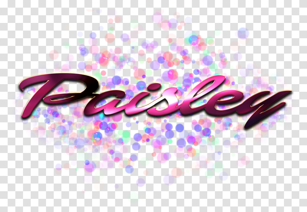 Paisley Name Logo Bokeh Graphic Design, Confetti, Paper Transparent Png