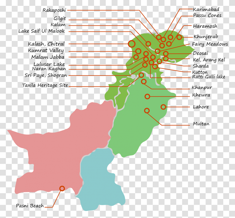 Pakistan Capital City Map Colored Map Of Pakistan, Person, Human, Diagram, Plot Transparent Png