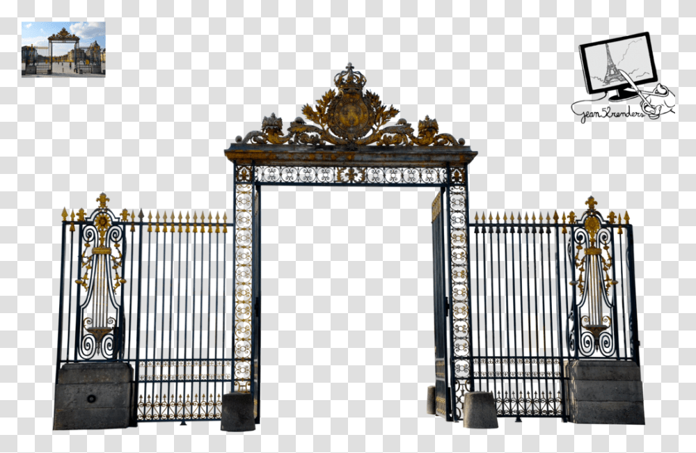 Palace Of Versailles Clipart Palace Of Versailles, Gate, Furniture, Mirror, Tabletop Transparent Png