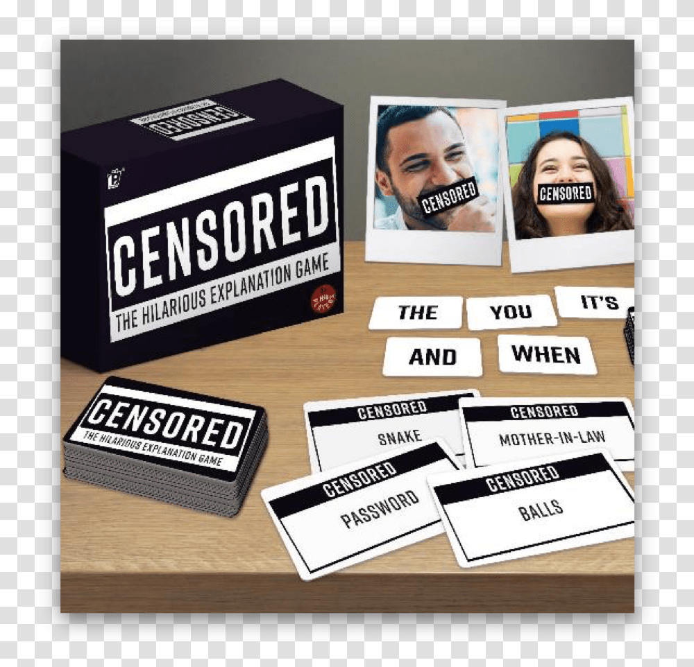 Paladone Censored Game Flyer, Person, Human, Paper Transparent Png