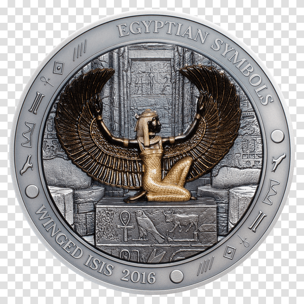 Palau 2016 20 Dollars Egyptian Symbols Winged Dioses Egipcios En Monedas, Nickel, Coin, Money, Clock Tower Transparent Png